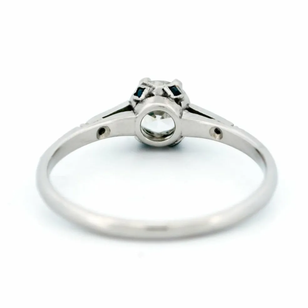 Solitaire diamant saphir platine