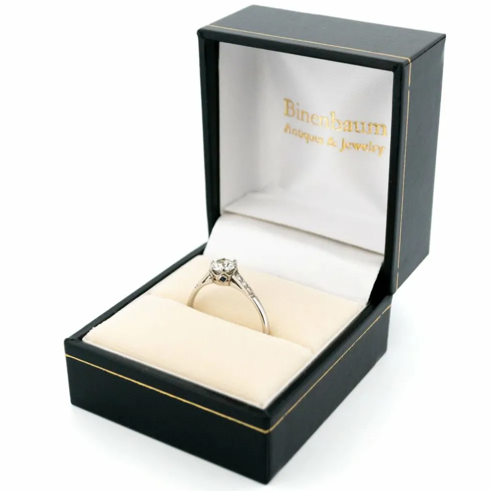 Solitaire diamant saphir platine