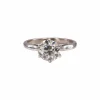Solitaire diamant taille ancienne or blanc