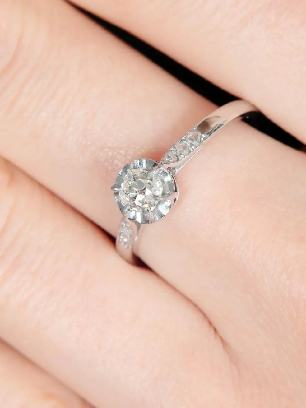 Solitaire Diamant Taille Ancienne 0,50 ct - Old Mine Cut