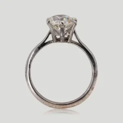 Solitaire diamant taille ancienne or blanc