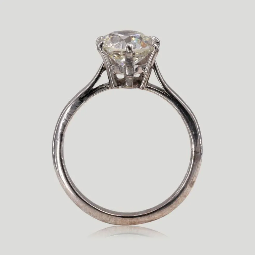 Solitaire diamant taille ancienne or blanc