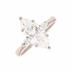 Solitaire diamants 2 carats en or blanc
