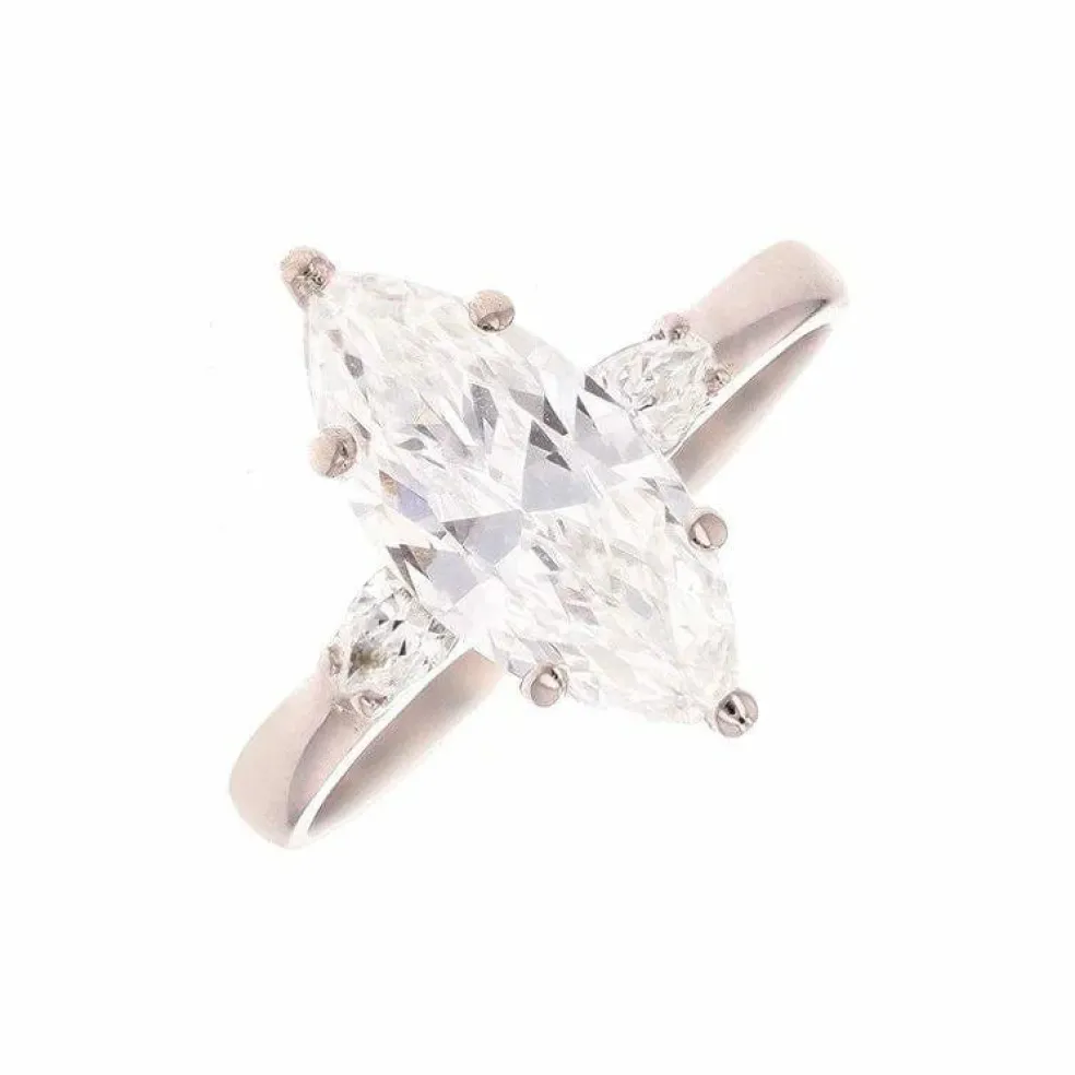 Solitaire diamants 2 carats en or blanc