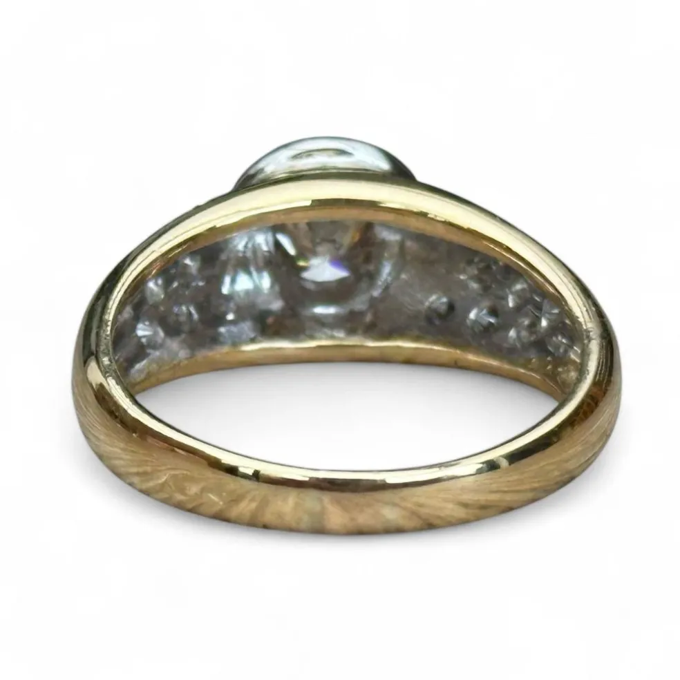 Solitaire diamants en or deux ors 18 carats