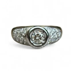 Solitaire diamants en or deux ors 18 carats