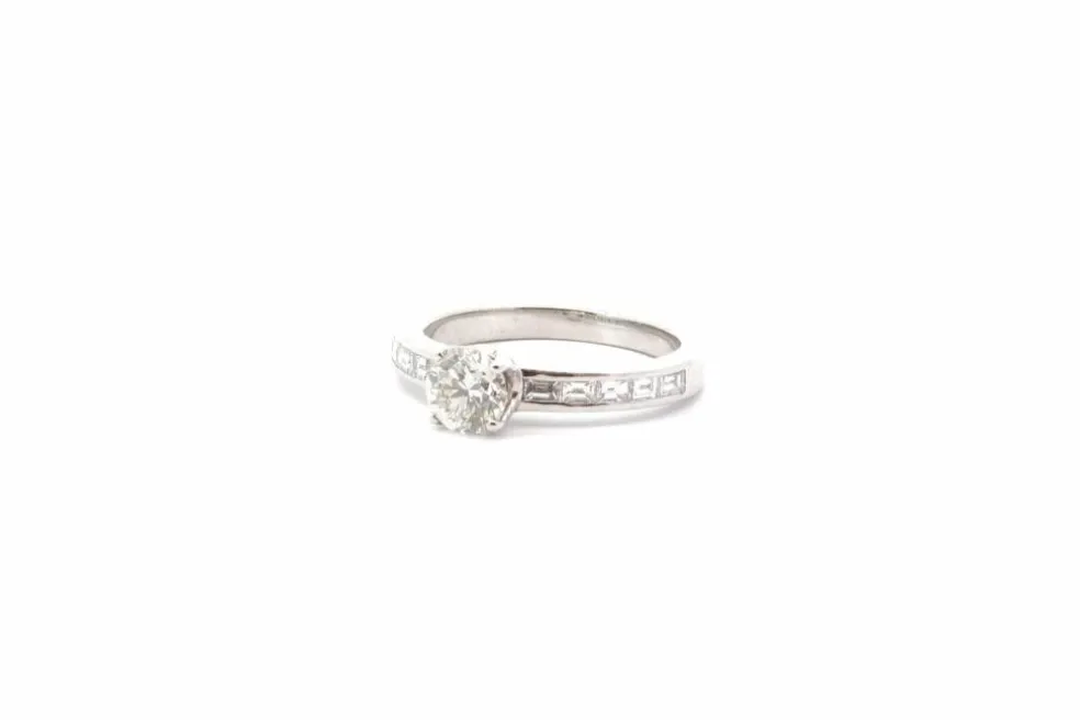 Solitaire diamants or blanc