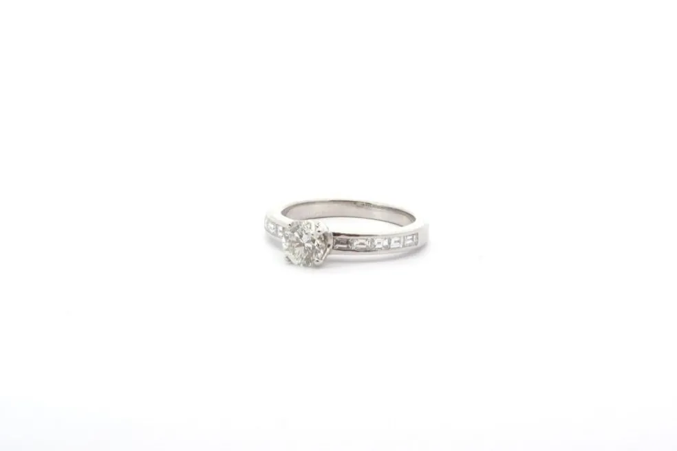 Solitaire diamants or blanc