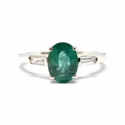 Solitaire Emeraude & Diamants