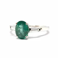 Solitaire Emeraude & Diamants