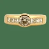 Solitaire en diamants serti clos or jaune