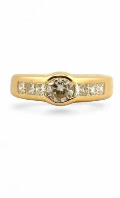 Solitaire en diamants serti clos or jaune