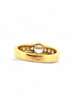 Solitaire en diamants serti clos or jaune