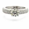 Solitaire en diamants sur monture or blanc 18 carats
