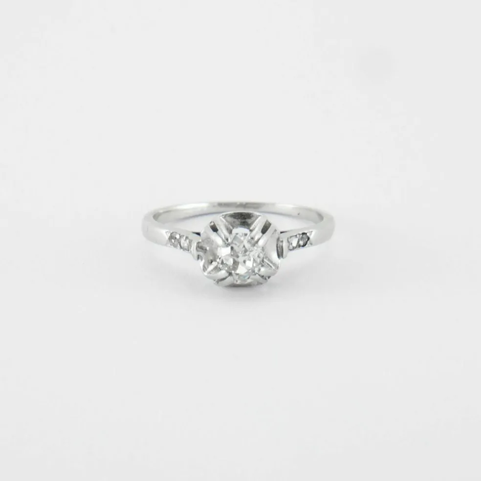 Solitaire en Or blanc & Diamant