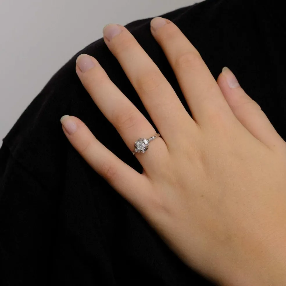 Solitaire en Or blanc & Diamant