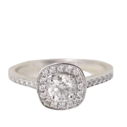Solitaire en Or blanc et diamants