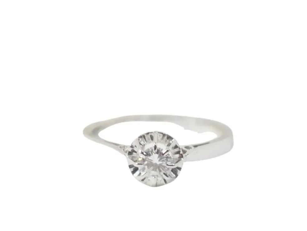 Solitaire en or blanc et diamant 0,23ct