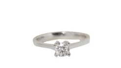 solitaire en or blanc et diamant 0,41 ct Certifié