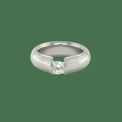 Solitaire en or blanc et diamant