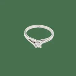Solitaire en or blanc et diamant