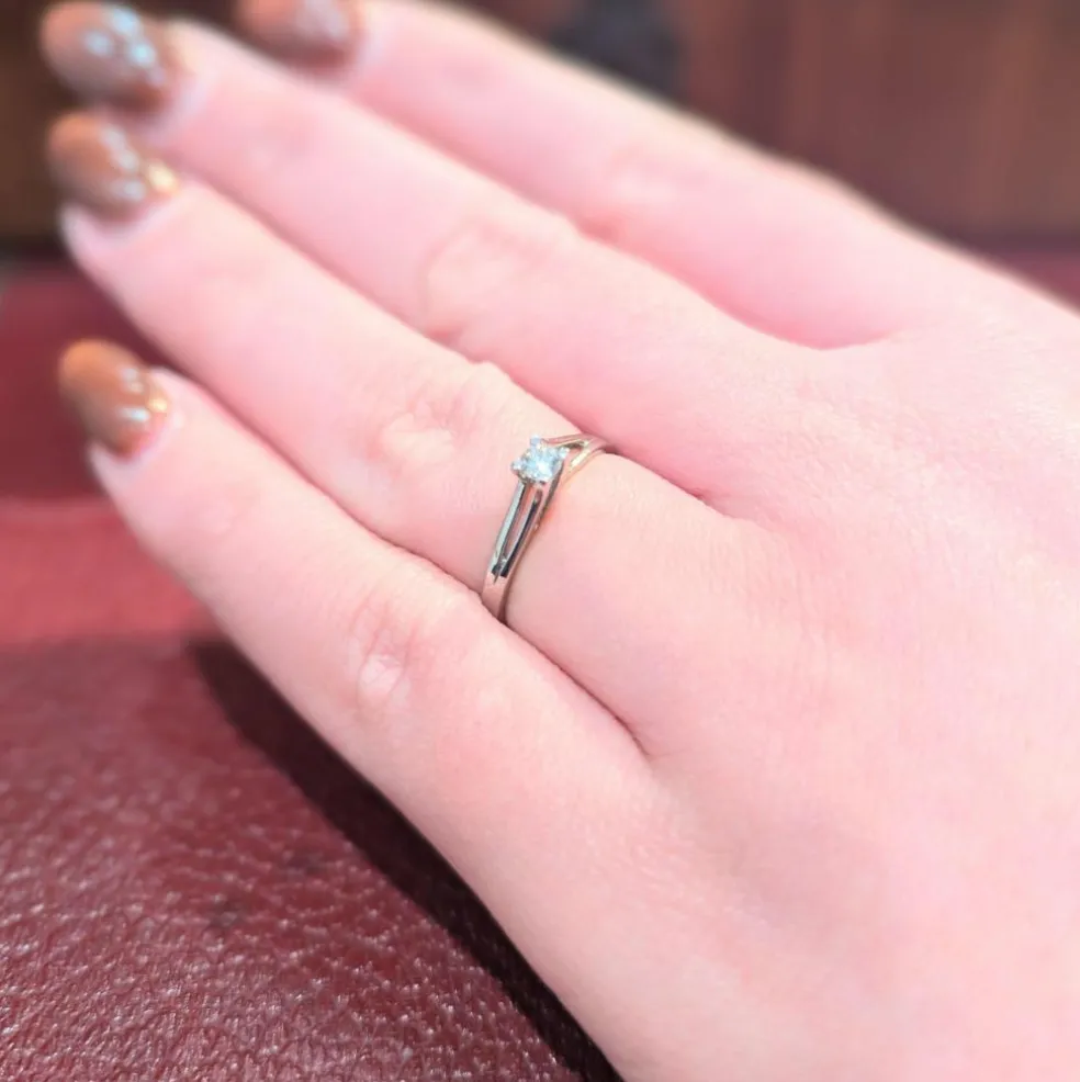 Solitaire en or blanc et diamant