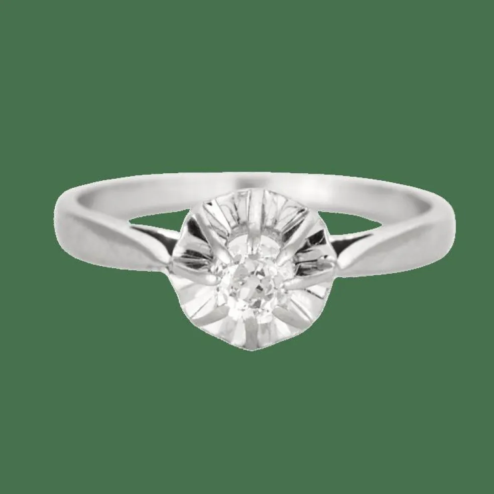 Solitaire en or gris