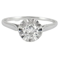 Solitaire en or gris, diamant