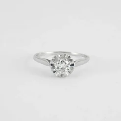 Solitaire en or gris, diamant