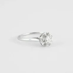 Solitaire en or gris, diamant