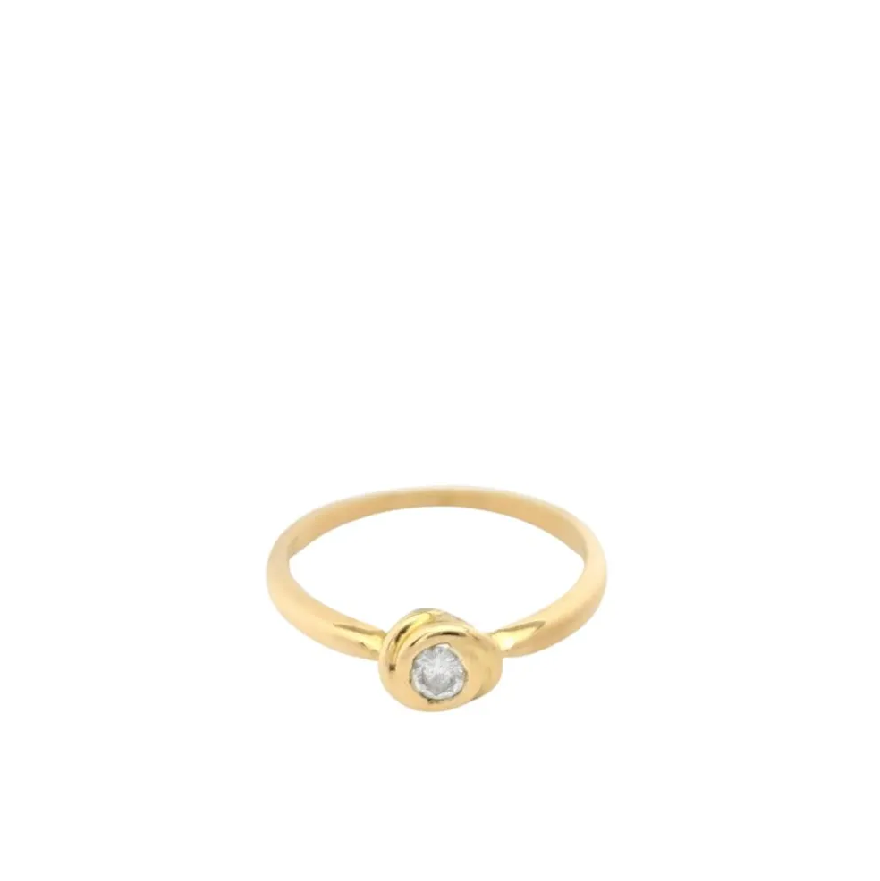 Solitaire en or jaune et diamant