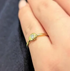 Solitaire en or jaune et diamant