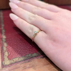Solitaire en or jaune et diamant