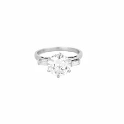 Solitaire en platine et diamants