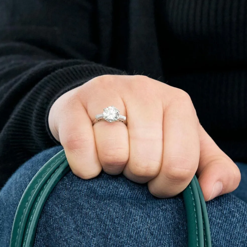 Solitaire en platine et diamants