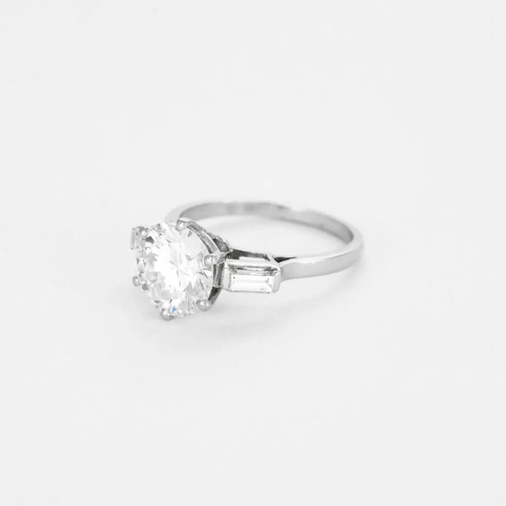 Solitaire en platine et diamants