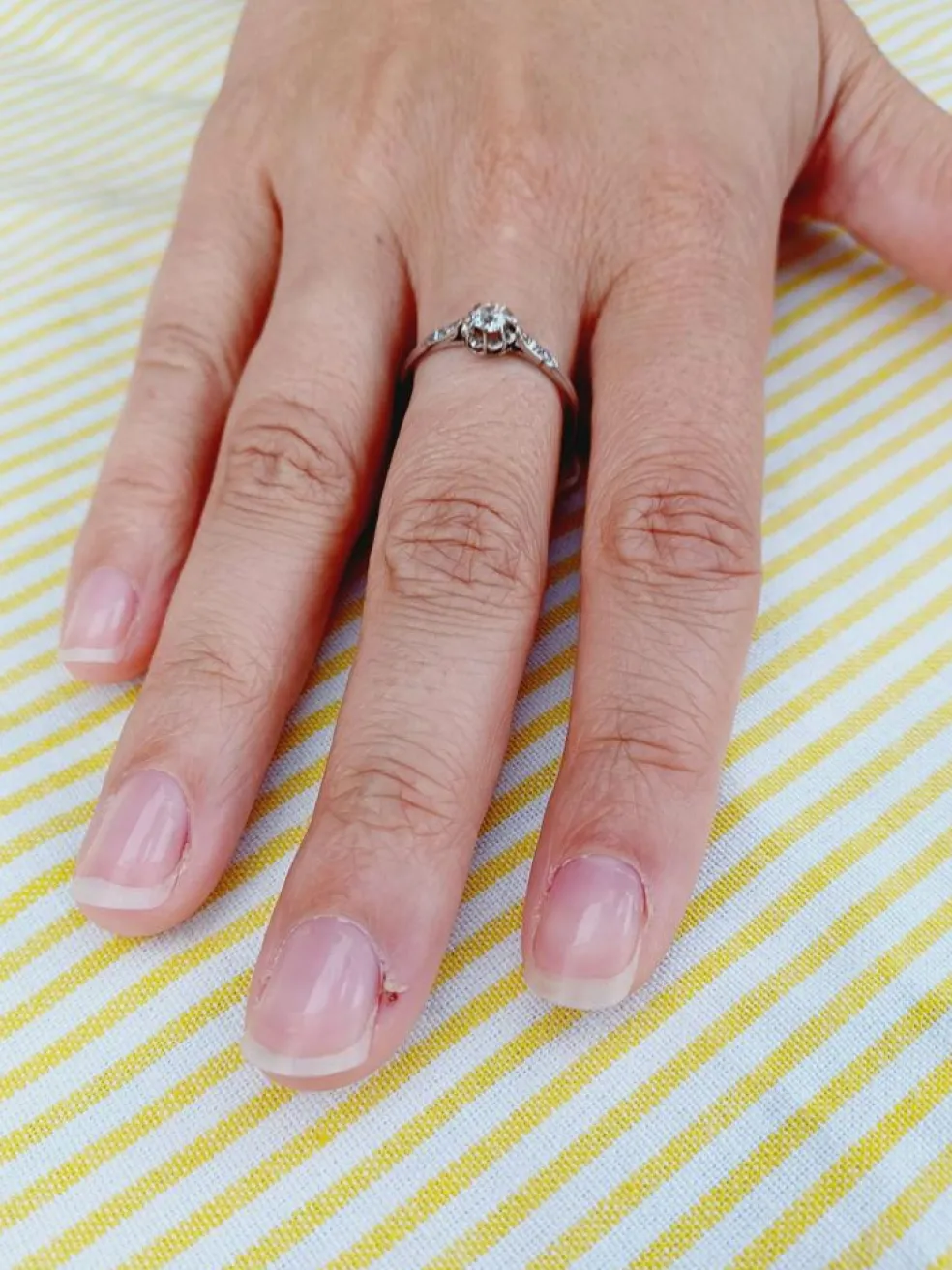 Solitaire en platine et diamants