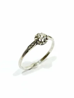 Solitaire en platine et diamants