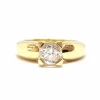 Solitaire fiançailles diamant or jaune