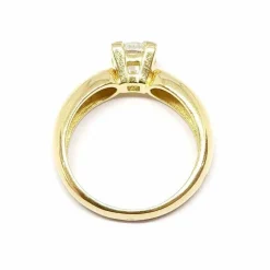 Solitaire fiançailles diamant or jaune