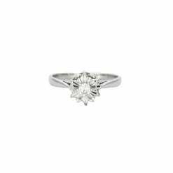 Solitaire flocon or blanc diamant