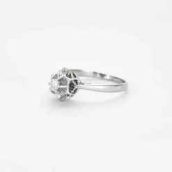 Solitaire flocon or blanc diamant