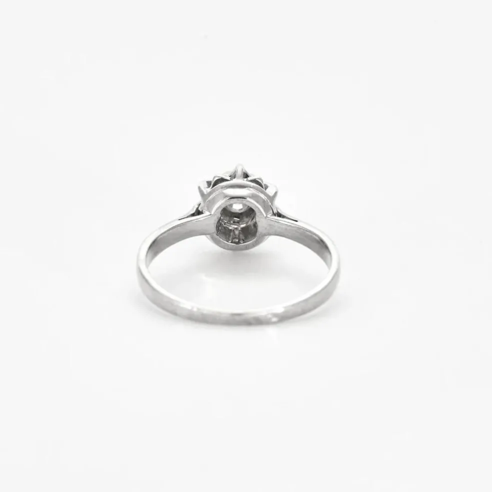 Solitaire flocon or blanc diamant