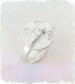 Solitaire Lilistone Diamant & Or Blanc