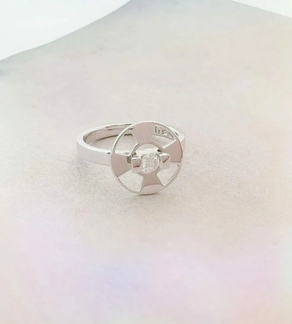 Solitaire Lilistone Diamant & Or Blanc