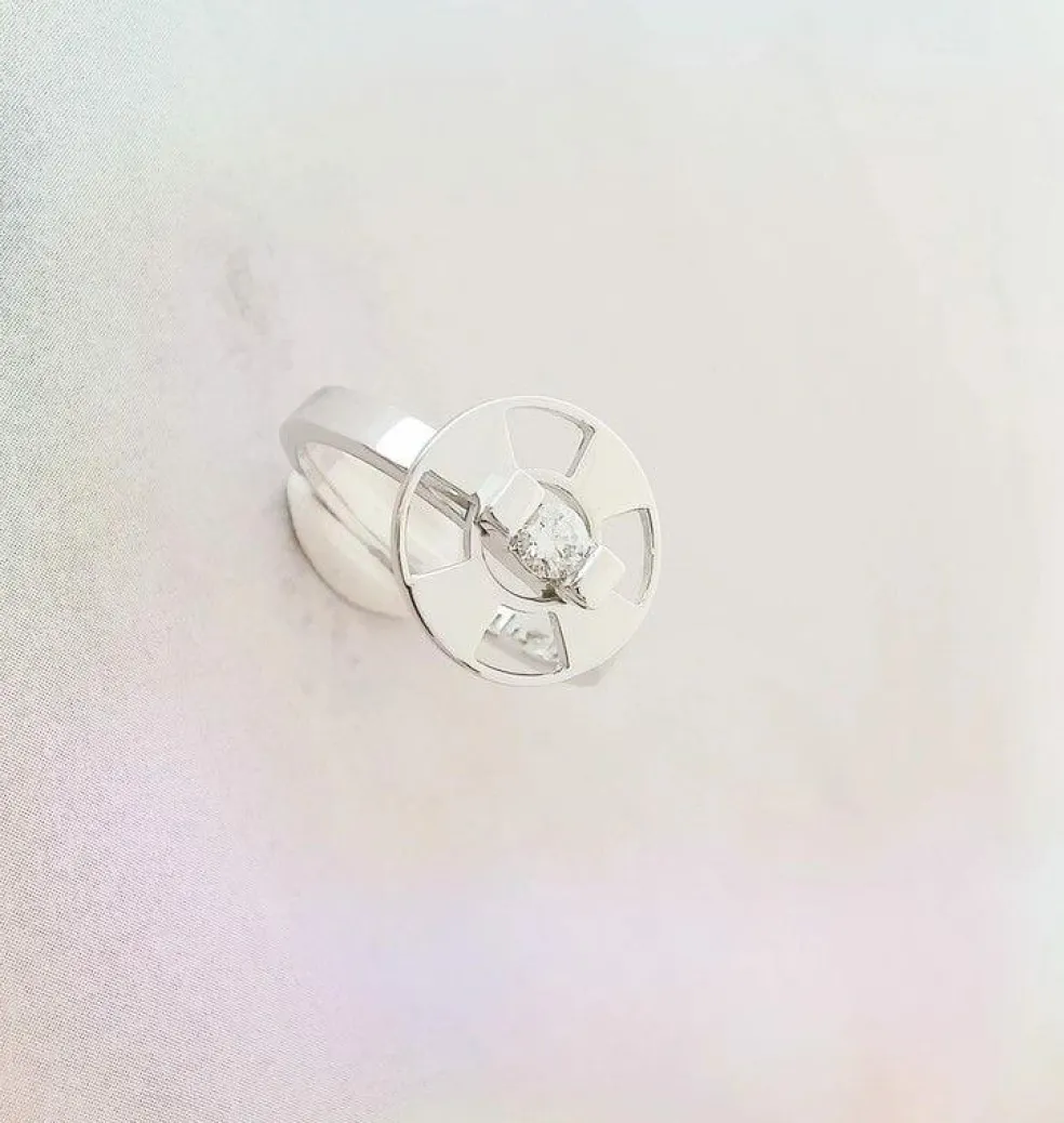 Solitaire Lilistone Diamant & Or Blanc