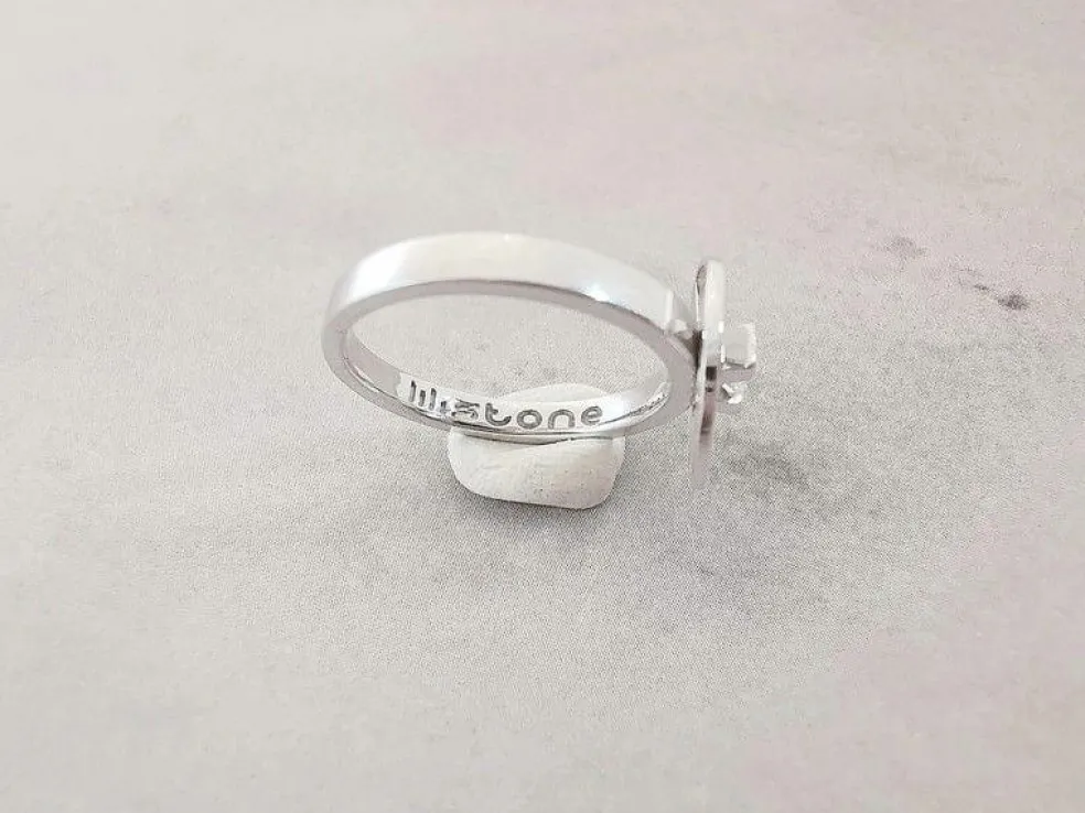 Solitaire Lilistone Diamant & Or Blanc