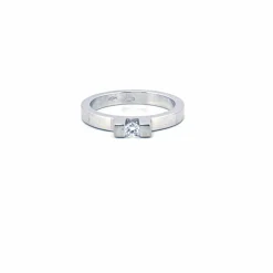 Solitaire Minimaliste Or Blanc 18k Diamant
