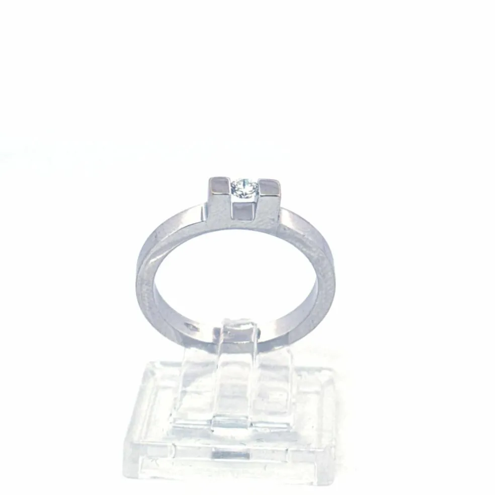 Solitaire Minimaliste Or Blanc 18k Diamant