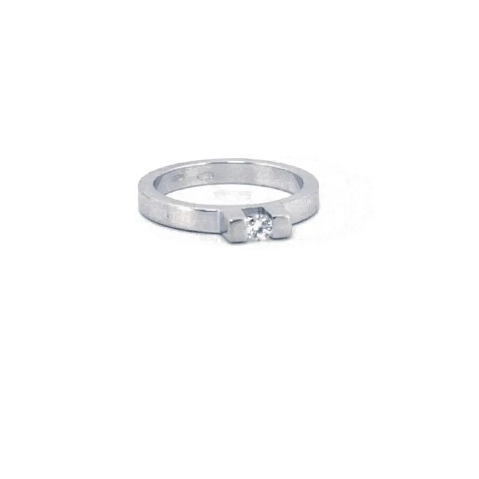 Solitaire Minimaliste Or Blanc 18k Diamant